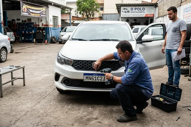 Processo de emplacamento de veículo em Ubá.